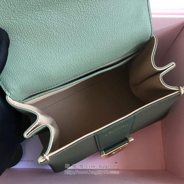 DELVAUX女包 德爾沃Brillant系列 原粒Togo皮革 德爾沃女手提包 DV0020三拼綠 小號 Delvaux單肩包  fcs1174